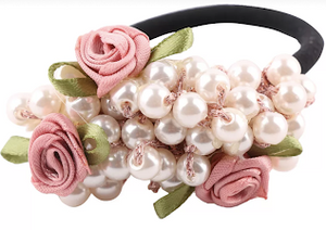 Handmade Hair accessories with pearl and roses for your bun