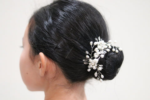 Handmade hair clip with Pearl beads