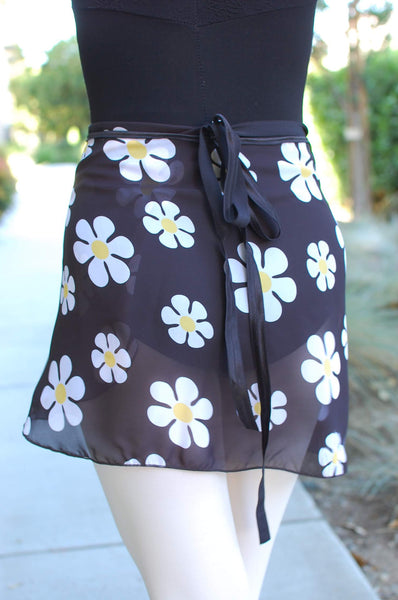 Daisies in black wrap skirt for both kids & adults