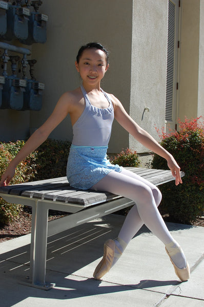 Sky blue & sequin lace wrap skirt for both kids & adults