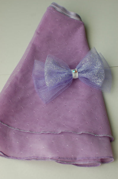 Purple tull ribbon hair clip/brooch