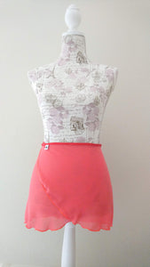 Coral Georgette wrap skirt for both kids & adults