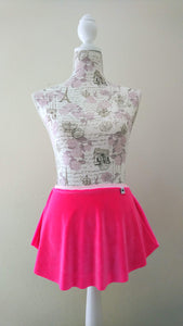 【Hot Pink】Velvet pull-on skirt