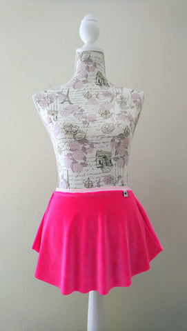 【Hot Pink】Velvet pull-on skirt