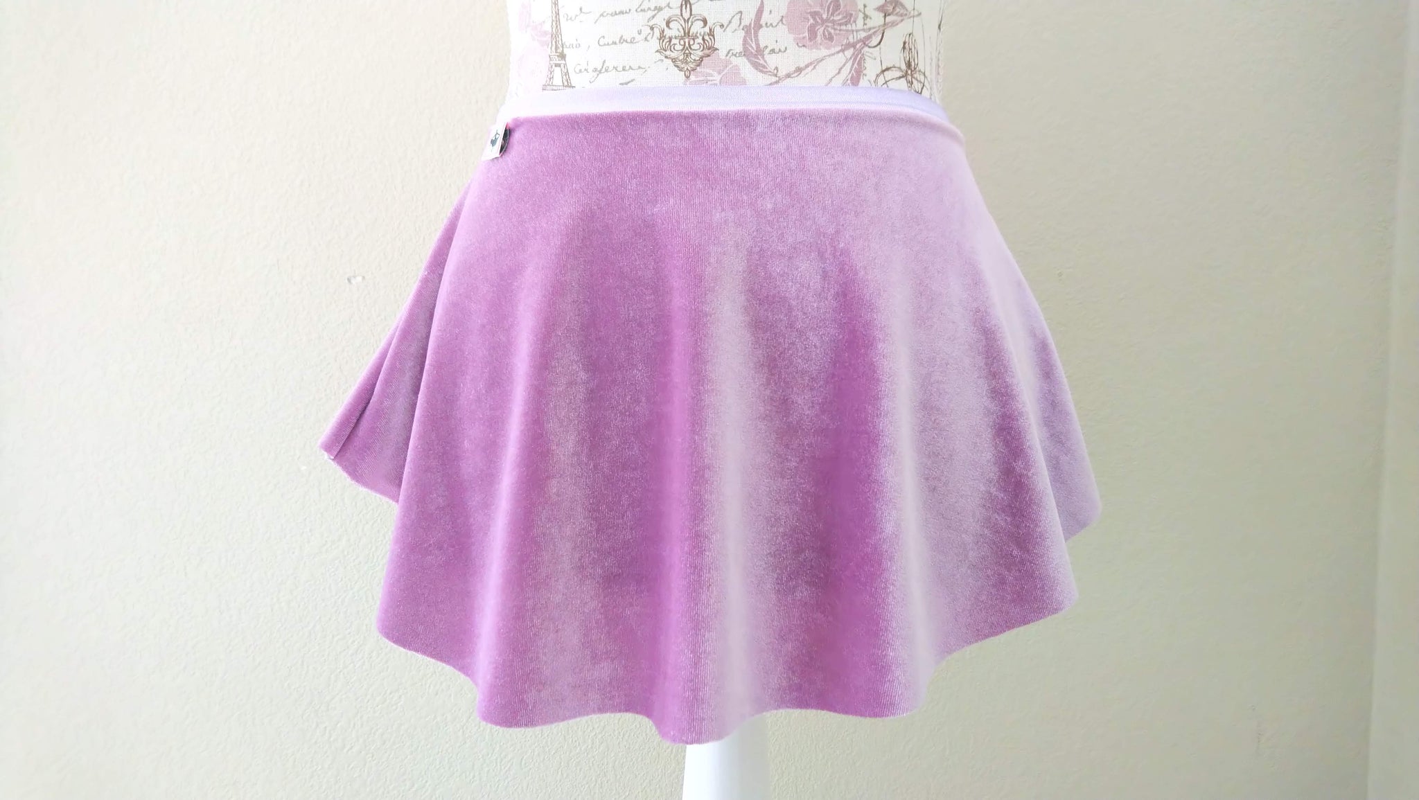 【Lavender】Velvet pull-on skirt