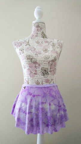 【Lavender tie-dye marble】Pull-on skirt