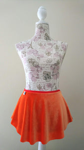 【Orange】Velvet pull-on skirt