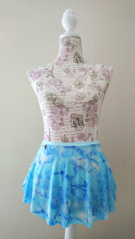 【Blue tie-dye marble】Pull-on skirt