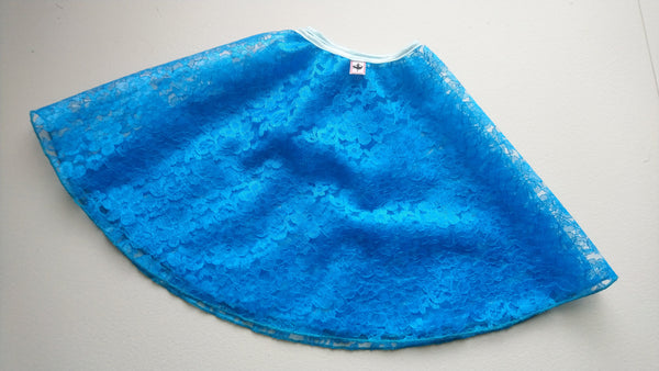 Light Blue lace flowy pull-on skirt