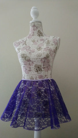 Purple lace flowy pull-on skirt