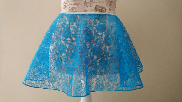 Light Blue lace flowy pull-on skirt