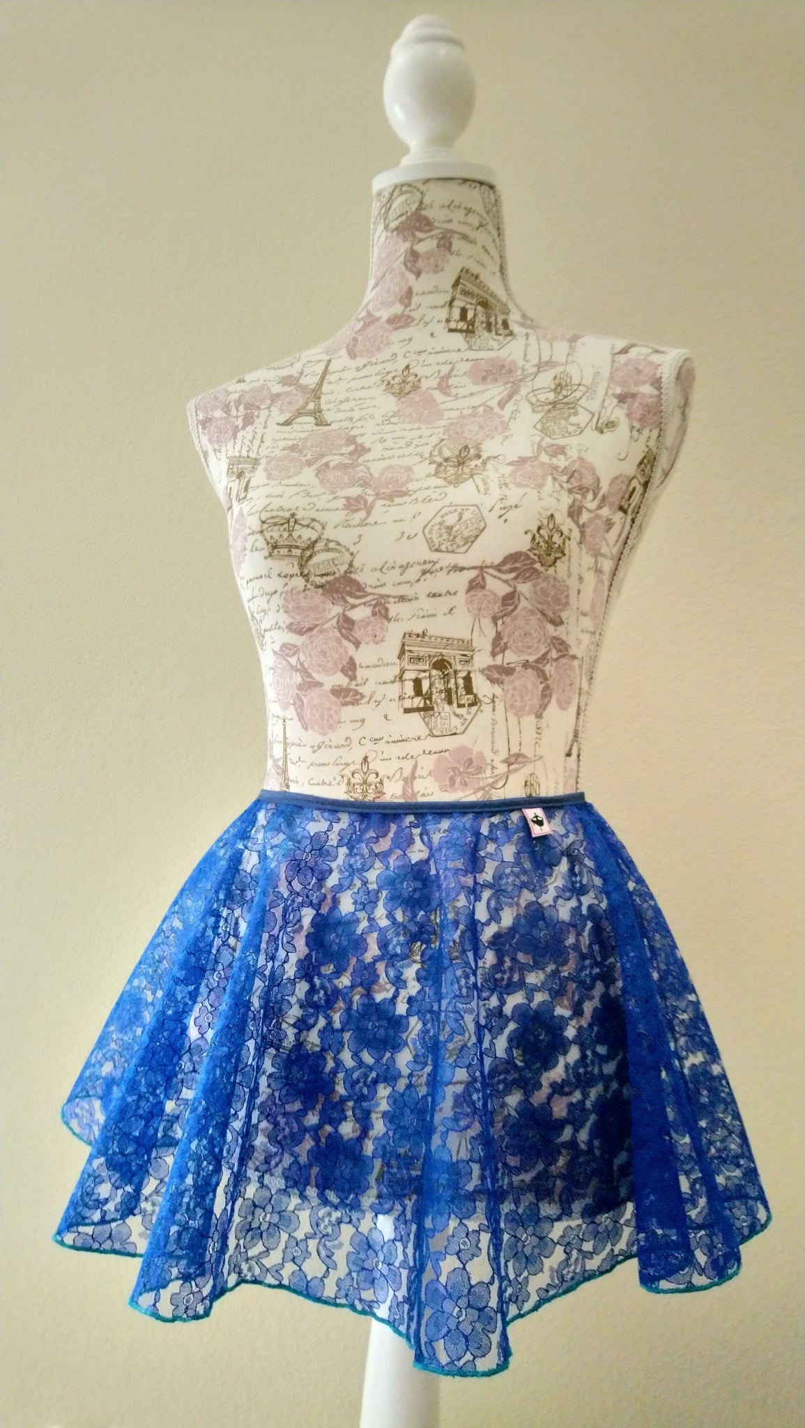 Royal Blue lace flowy pull-on skirt