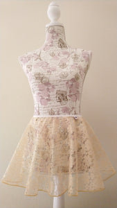 Champagne Gold lace flowy pull-on skirt