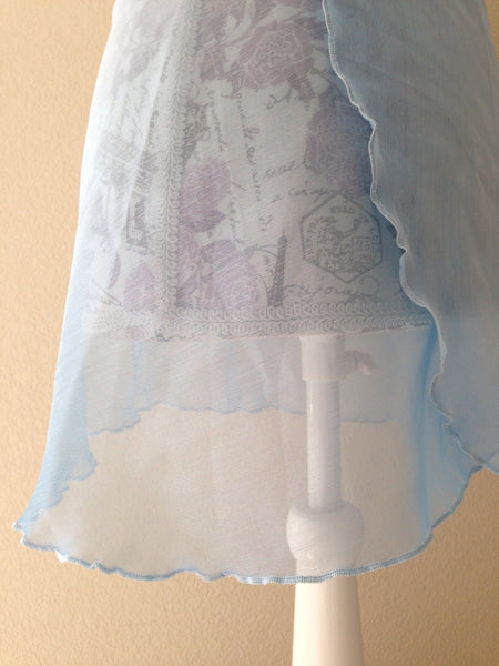 Light Blue Silky Chiffon wrap skirt