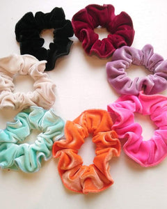 Velvet Scrunchies (12 colors are available)-handmade