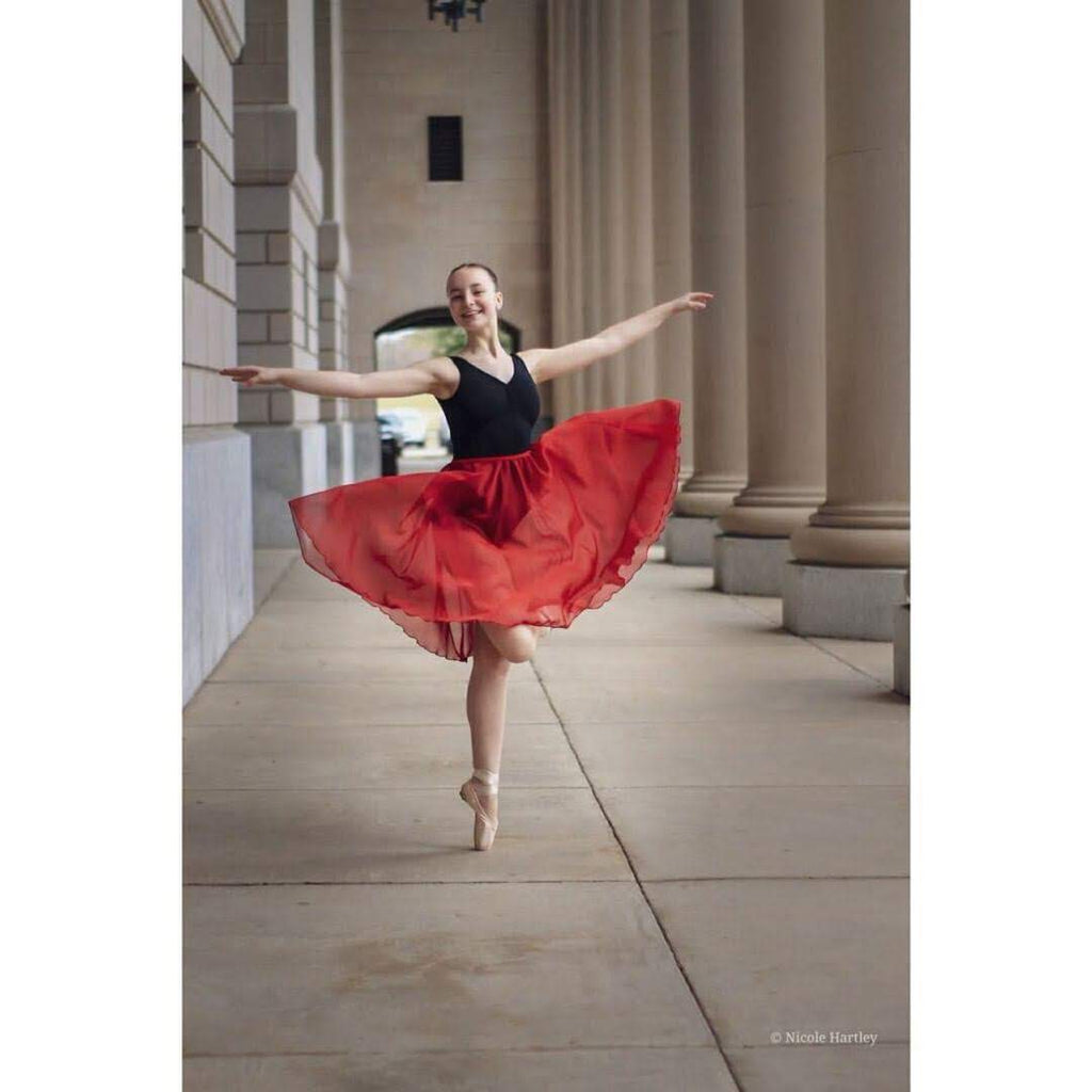 Chiffon】Rehearsal flowy Princess – skirt Iridescent Red Dance long Products Wine