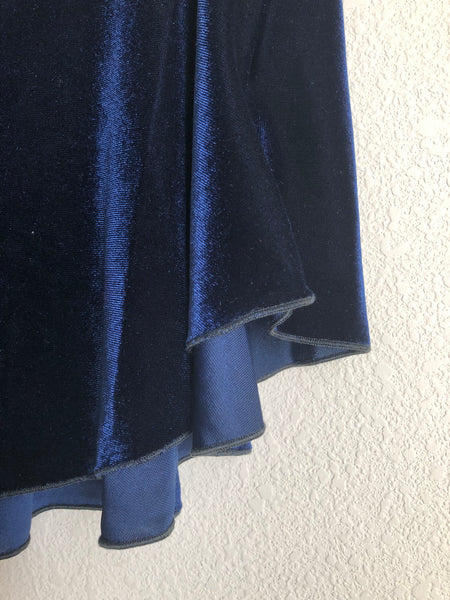 【Navy Blue】Velvet pull-on skirt