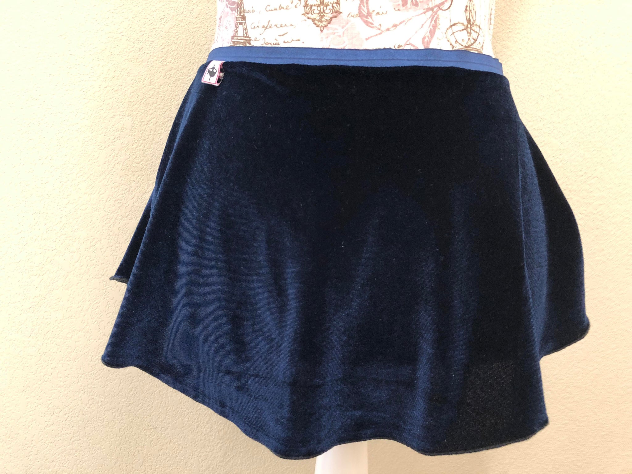 【Navy Blue】Velvet pull-on skirt