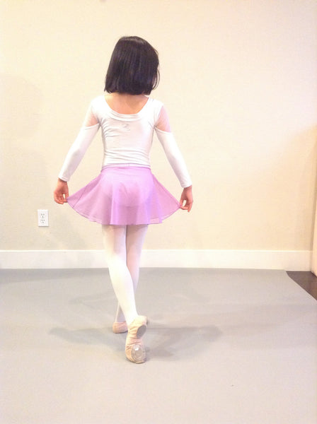 Lavender Sheer Dot Pull up skirt