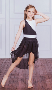 High & Low pull-on skirts -Black